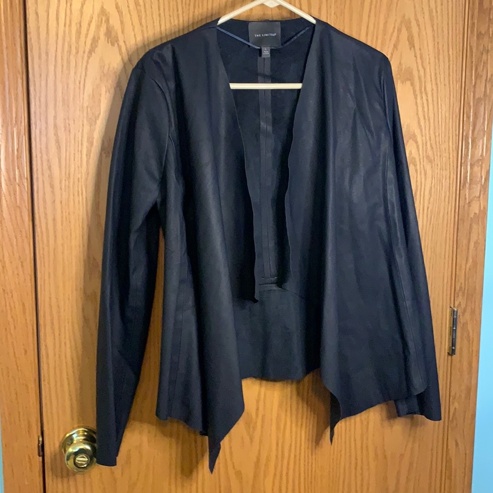 Navy blue faux leather jacket, light, never worn